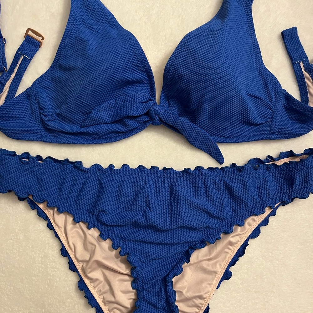 Target Royal Blue Bikini Top & Bottom 36B